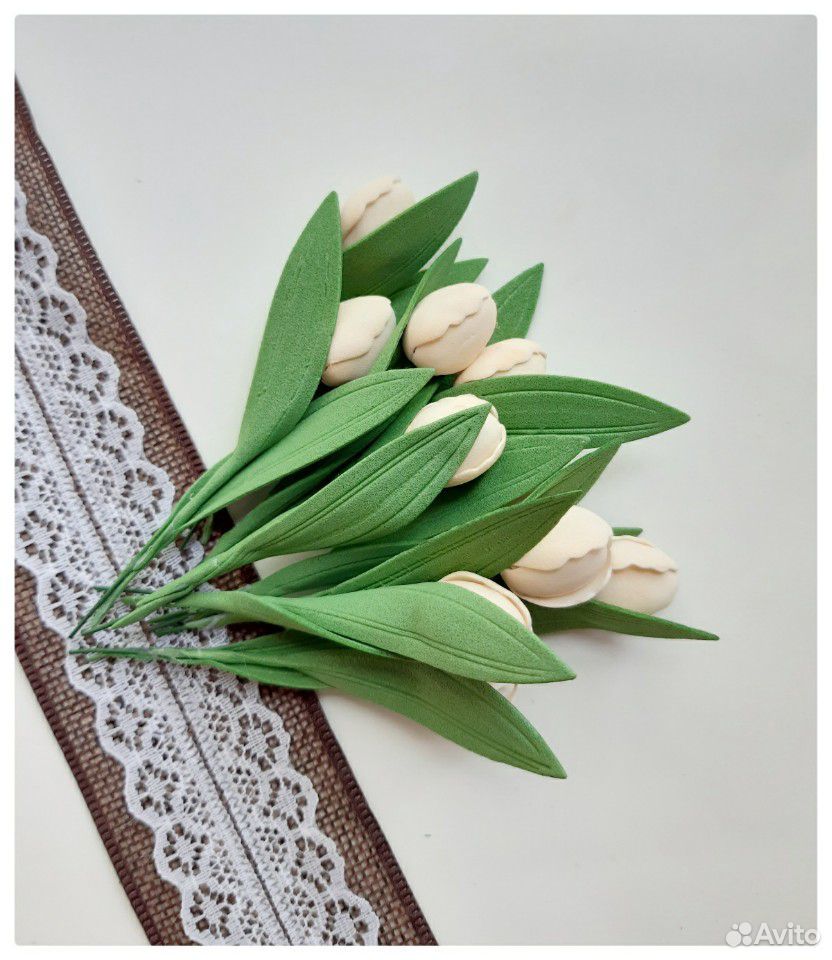 Цветы тюльпаны ручной работы из фоамирана скрапбук купить на Зозу.ру - фотография № 2