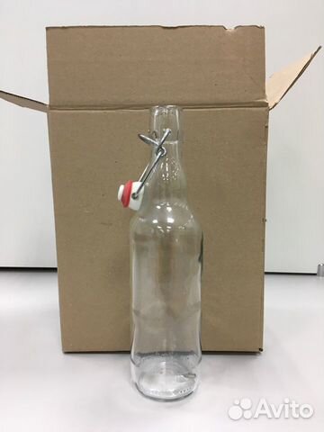 Бутылка с бугельной пробкой 0,5л бесцветная 6шт
