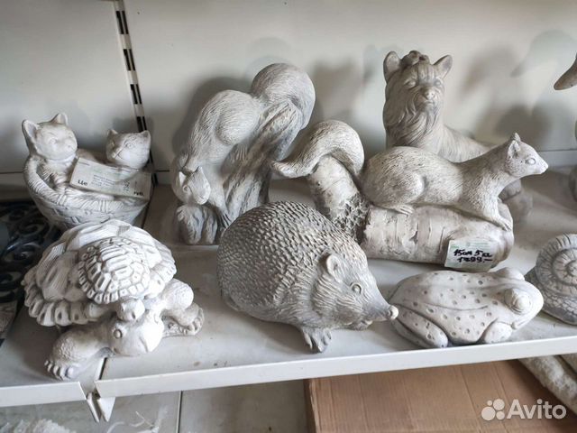 Фигурки зверей для сада и дома из бетона и гипса