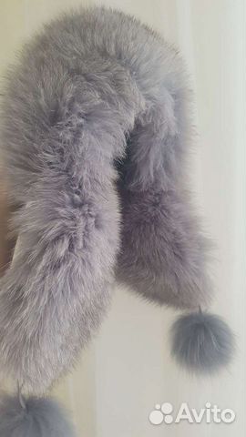 Шапка ушанка песец натуральная кожаная