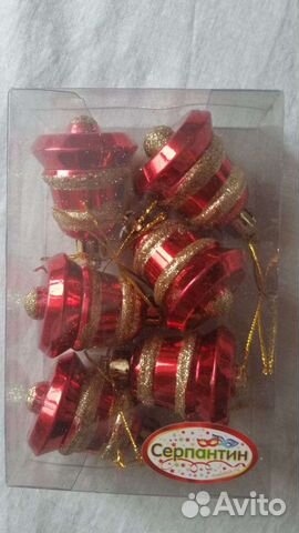 Елочные игрушки, набор 6 шт