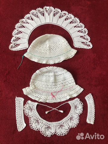 Детские съёмные воротнички, шляпки, ручная работа