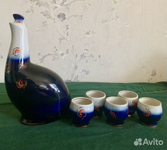 Винтажный фарфоровый штоф “Глухарь» 50-60 гг