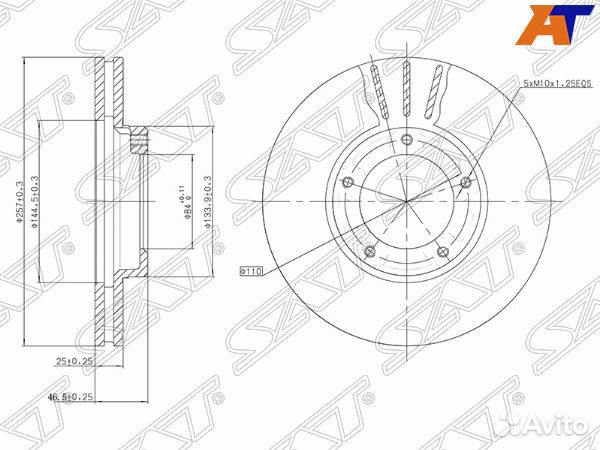 Диск тормозной toyota hilux pick UP