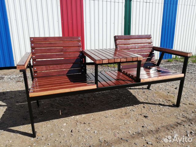 Скамейка садовая со столиком