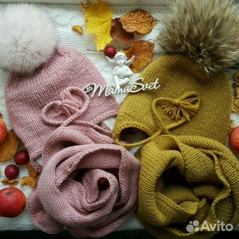 Шапочки на детей ручной раб mamasvet