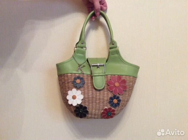 Сумка из лозы и эко кожи