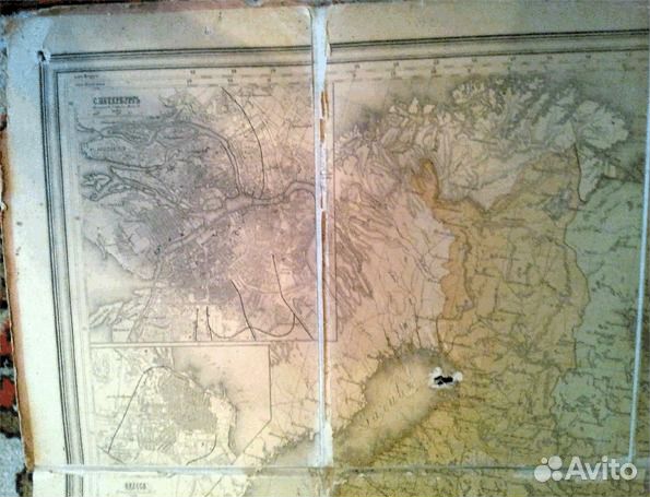 Старая карта Европейская Россия 19 век 1912г