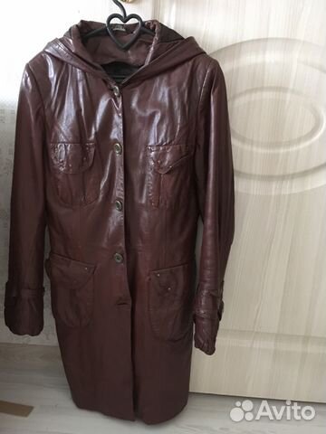 Плащ из кожи утеплённый