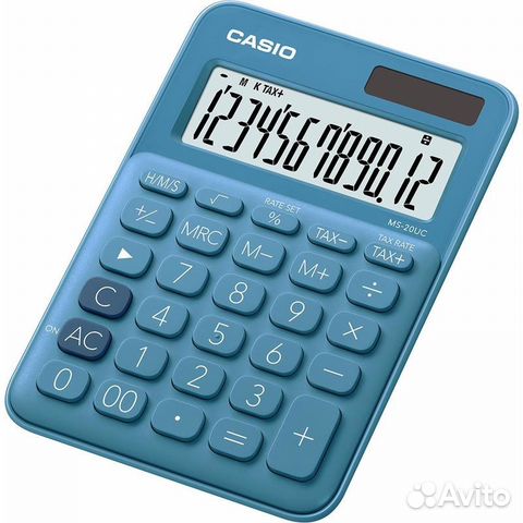 Калькулятор настольный Casio MS-20UC-BU 12-разрядн Калькулятор настольный Casio MS-20UC-BU 12-разрядн