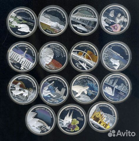 Австралия 1 доллар 2006-2008 Город Корабль 8 шт