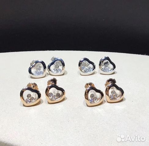 Золотые сергии пусеты шопард Chopard
