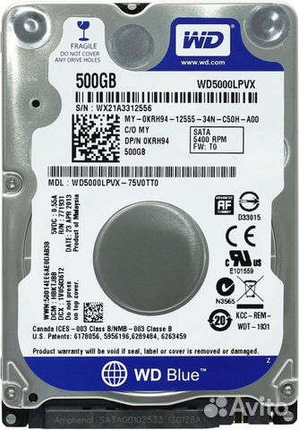 Жесткий диск для ноутбука WD 500 Gb