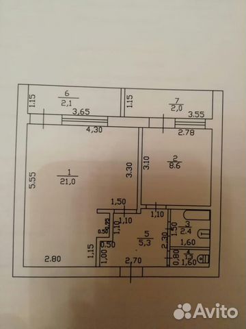 1-к квартира, 42.7 м², 3/5 эт.