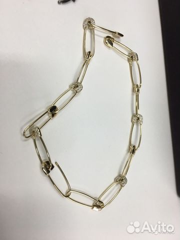 Золотой браслет с бриллиантами, булавки