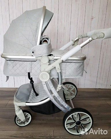 Коляска 2 в 1 Yolety, серебро. Доставка
