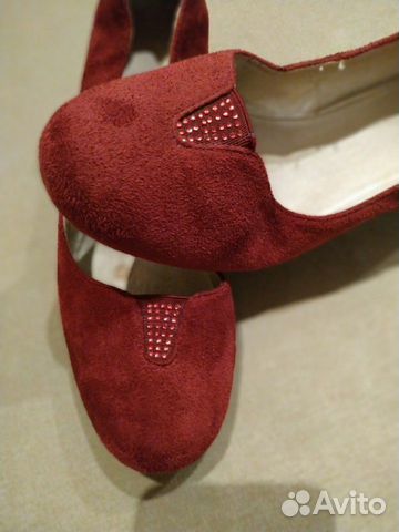 Туфли балетки замшевые натур. р.38 цвет бордо Туфли балетки замшевые натур. р.38 цвет бордо