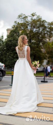 Сатиновое свадебное платье в стиле Dior