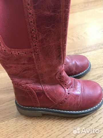 Кожаные сапоги с розовым подкладом Кожаные сапоги с розовым подкладом