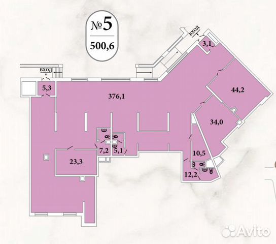 Помещение свободного назначения, 500 м²