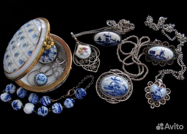 Старинные Фарфоровые Украшения Серебро