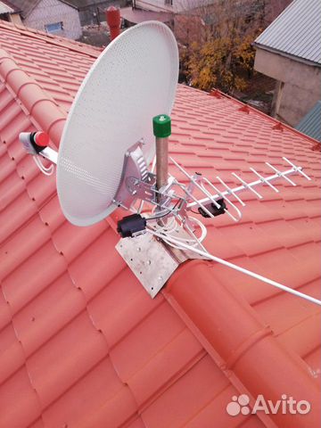 Антенна спутниковая и кронштейн
