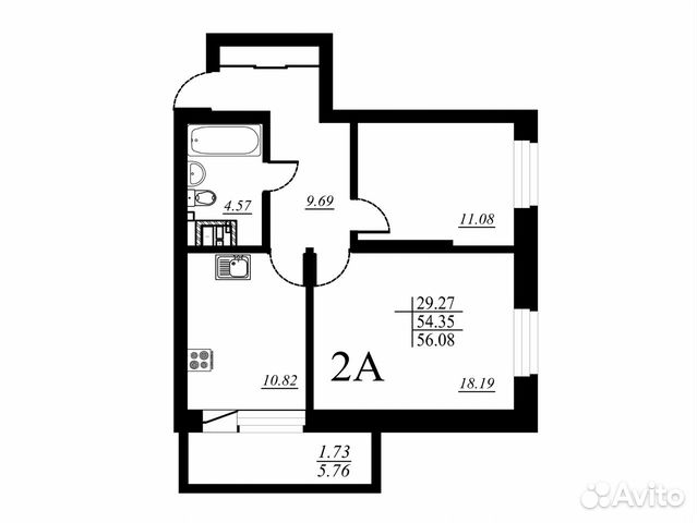 2-к квартира, 56.1 м², 10/24 эт.