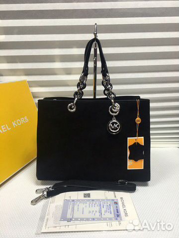 Сумка Michael Kors Cynthia Замшевая Черная Майкл