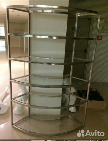 Стеллаж металл/стекло