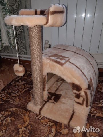 Домик "Полукруглый" с когтеточкой, для кошек купить на Зозу.ру - фотография № 1