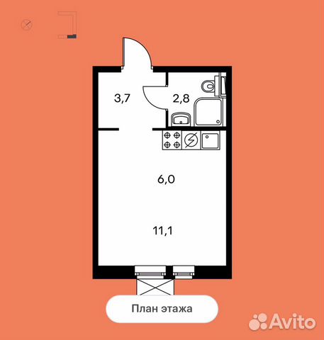 Студия, 23.6 м², 22/25 эт. Студия, 23.6 м², 22/25 эт.