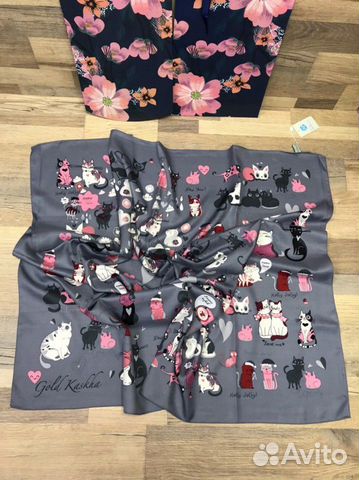 Новый женский шёлковый платок Gold Kashkha