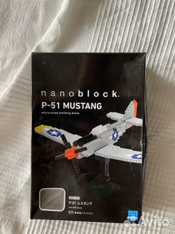 Nanoblock. Мини-конструктор Самолет P51 Мустанг