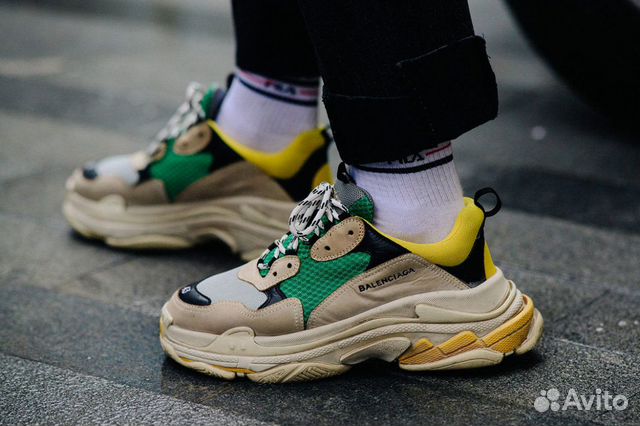 Balenciaga Triple S Brown/Green/Yellow серо-зелено Balenciaga Triple S Brown/Green/Yellow серо-зелено