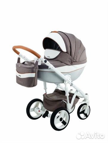 Коляска 2 в 1 adamex monte carbon d34 темно-бежевы