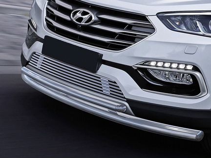 Защита бампера на Хендай Санта Фе