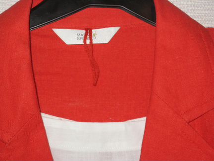 Пиджак лен красивый красный цвет, разм 12