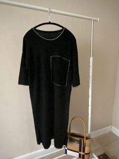 Платье чёрное оверсайз шерстяное