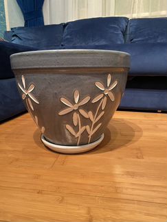 Горшок керамический высокий + подставка