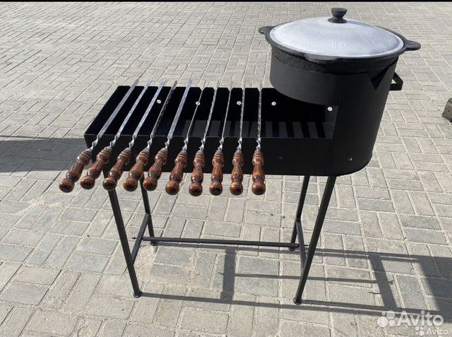 Мангал с печью под казан