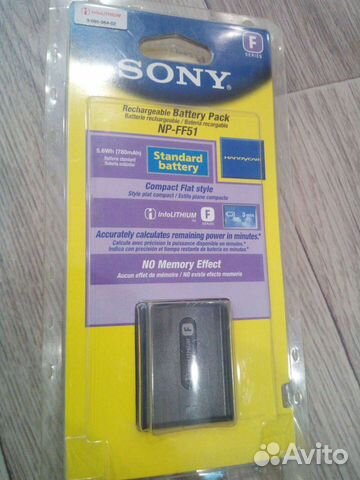 Аккумуляторная батарея для видеокамеры sony