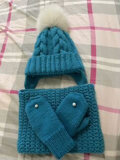 Шапка снуд варежки