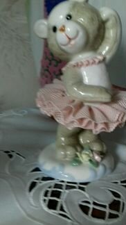 Медвед фарфор.италия.юбочка из фарфоровой сетки.оч
