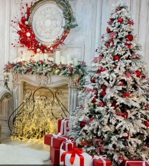 Ель искусственная литая с белыми кончиками