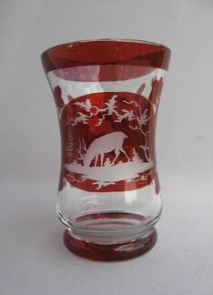 Бокал для вина в охотничьем стиле Богемия 1880-е г