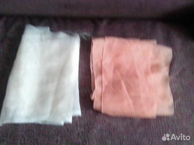 Шторы из тюля и обрезки от новых тканей