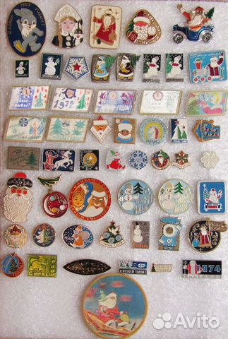 Новый год значки СССР