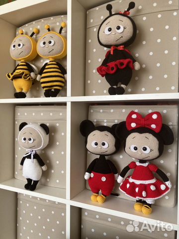 Вязаная игрушка Зайка Лиса Микки Пчела Жираф