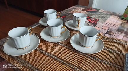 Фарфоровый кофейный набор СССР винтаж