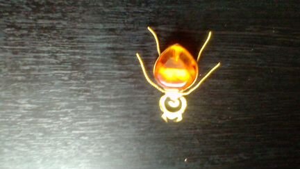 Брошь жук скарабей янтарь клеймо рэфс СССР